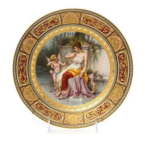 A Royal Vienna Porcelain Cabinet Plate Diameter 9 1/2 inches.