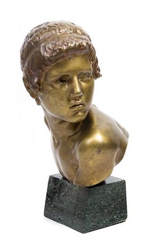 A French Gilt Bronze Bust Height 18 inches.