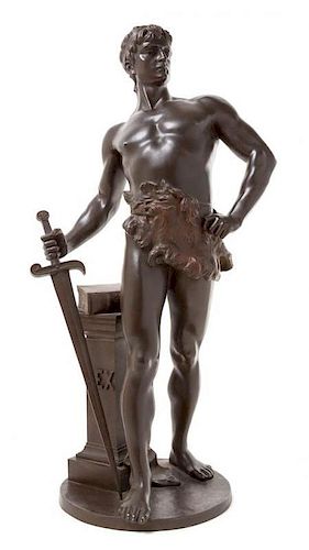 A French Bronze Figure Height 26 7/8 inches.