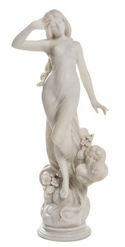 An Italian Marble Sculpture Height 32 3/4 inches.