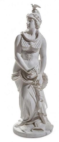 An Italian Marble Figure of Minerva Height 50 1/2 inches.