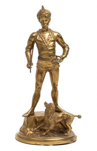 A French Gilt Bronze Figural Group Height 12 inches.