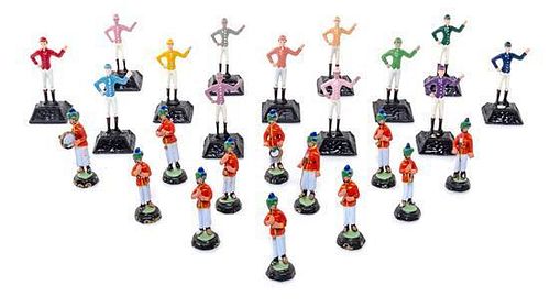 * A Collection of Painted Lead Soldiers and Jockey Figures Height of first 2 1/2 inches.
