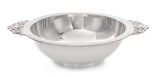 * An American Silver Two-Handled Bowl, Tiffany & Co., New York, NY, 1940, of circular form, the rim having applied flat handles