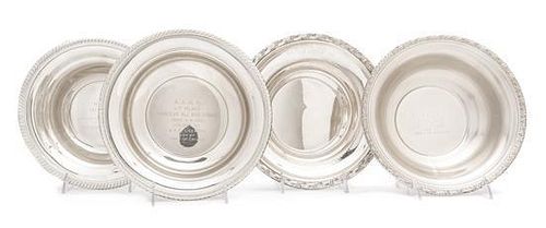 * Four American Silver Presentation Bowls, Various Makers, comprising examples by Baldwin & Miller Inc., Reed & Barton, Alvin Ma