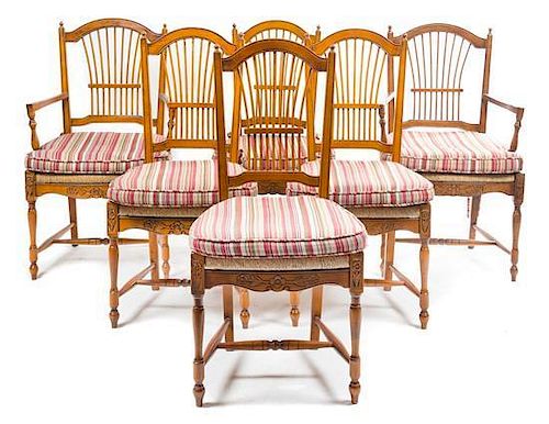 * A Set of Six American Maple Dining Chairs Height 41 inches.