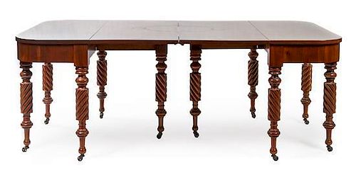 * An American Mahogany Extension Dining Table Height 30 1/2 x width 83 x depth 46 inches (open).