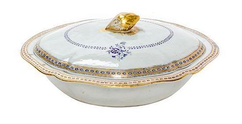 * A Chinese Export Porcelain Covered Entree Width 11 1/2 inches.