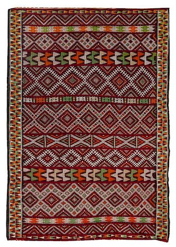 * A Moroccan Wool Kilim Rug 5 feet x 7 feet.