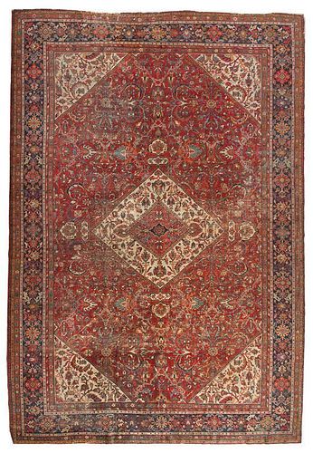 A Sultanabad Wool Rug 13 feet 1 1/2 inches x 9 feet 11 inches.
