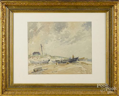 Albert Van Nesse Greene (American 1887-1971), watercolor coastal scene, signed lower right