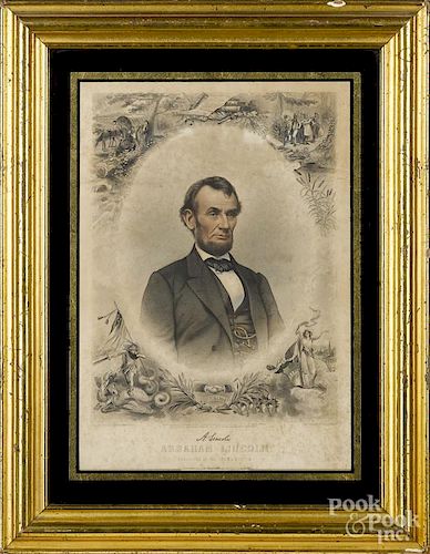 Engraved portrait of Abraham Lincoln, pub. 1864, by J. C. Buttre, 13'' x 9 1/2''.