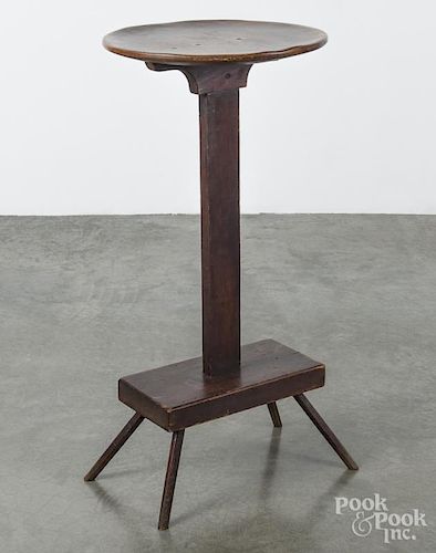 Primitive pine candlestand, 19th c., 33'' h., 15 1/4'' w.