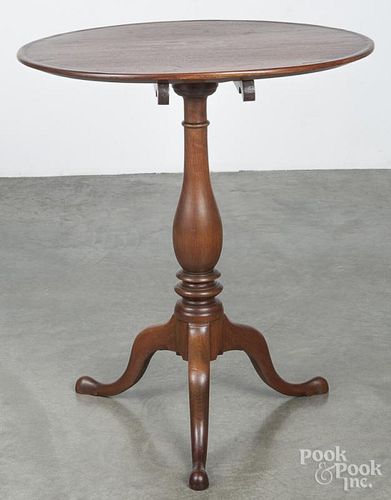 Walnut candlestand, early 19th c., 28 3/4'' h., 24 1/2'' w.