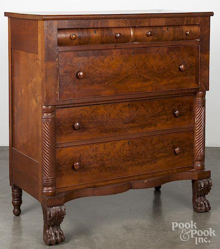 Empire walnut butler's desk, ca. 1835, 46 1/2'' h., 41 3/4'' w.