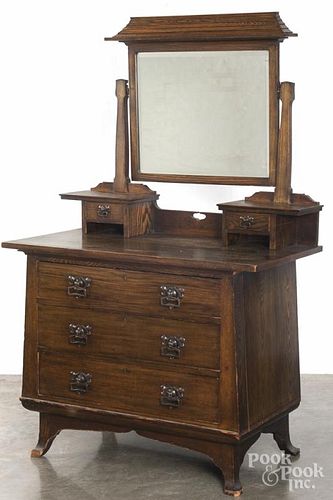 Arts and Crafts oak dresser, early 20th c., 62 1/2'' h., 39'' w.