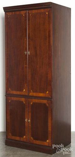 Hekman mahogany entertainment cabinet, 81'' h., 32'' w.