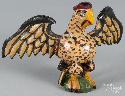 Rodney Boyer, York, Pennsylvania carved and painted spread winged eagle, 5 3/4'' h., 8 3/4'' w.