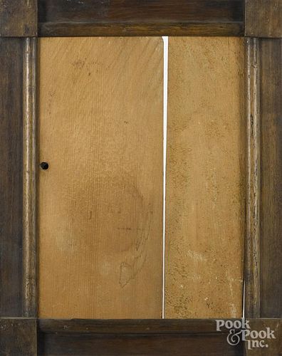 Walnut frame, 19th c., with blocked corners, 19 1/2'' x 15 1/4''.