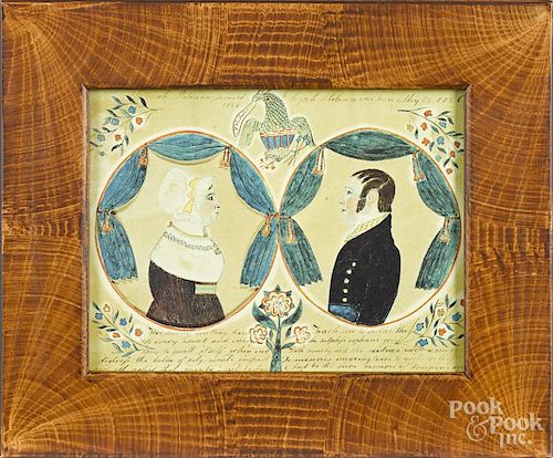 Seven contemporary prints of folk art paintings, largest - 8'' x 5 1/4''.