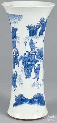 Large Chinese blue and white porcelain vase, 20'' h.
