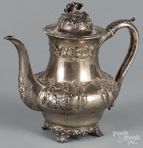 English silver teapot, 1832-1833, bearing the touch of John, Henry, and Charles Lias, 9 1/4'' h.