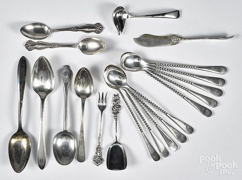 Silver plate, to include flatware and serving utensils.