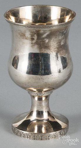Baltimore coin silver chalice, ca. 1830, bearing the touch of Andrew Warner, 5 1/8'' h., 4.9 ozt.