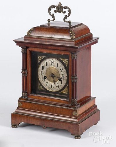 German bracket clock, by H.A.C., 14'' h.