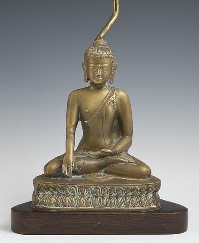 Oriental Gilt Bronze Seated Buddha Figure, early 2