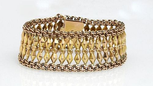 14K Yellow and Rose Gold Mesh Link Bracelet, early
