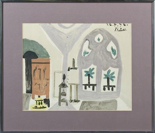 Pablo Picasso, "My Studio," 20th c., colored print