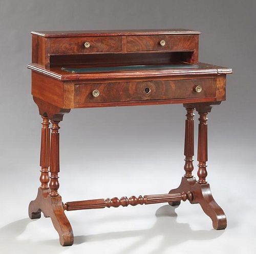 English Victorian Carved Mahogany Lady's Desk, lat