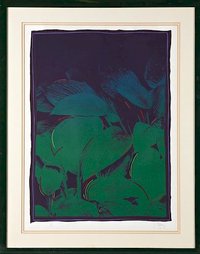 Shay, "Floral Abstract," 1980, lithograph, 5/30, p