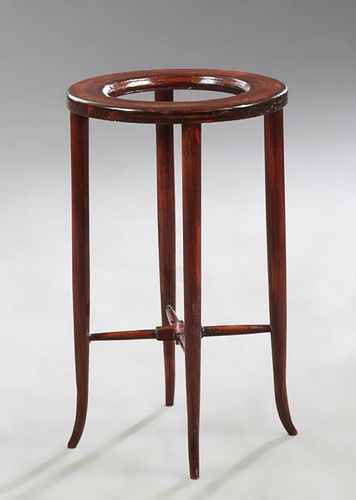 Carved Birch Circular Plate Stand, 20th c., on spl