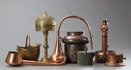 Group of Eight Pieces of French Metalware, 19th c.