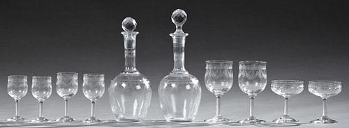 Forty-Two Piece Set of Crystal Stemware, 20th c.,