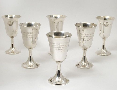SET OF SIX STERLING SILVER GOBLETS