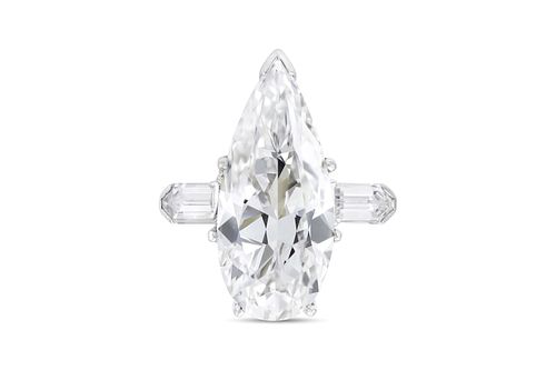 10.67 Carat GIA Certified Pear Shaped Diamond Engagement Ring