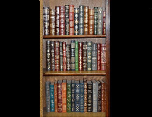 GRP OF 44 TOOLED LEATHER BOUND GOLD EDGE BOOKS