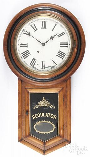 Regulator clock, labeled by T. Lindhorst and Charles Fichtel, 32'' h.