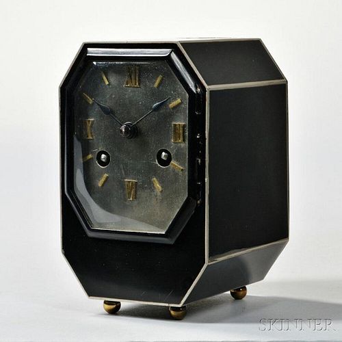 Black and Silver Art Deco Desk Clock