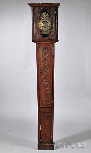 Brass Posted-frame Alarm Lantern Clock and Case