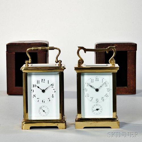 Two Time and Alarm Carriage Clocks