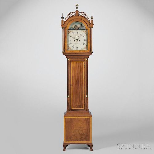 James Doull Tall Clock with Rocking Ship Automaton, Case Attributed to Thomas Seymour