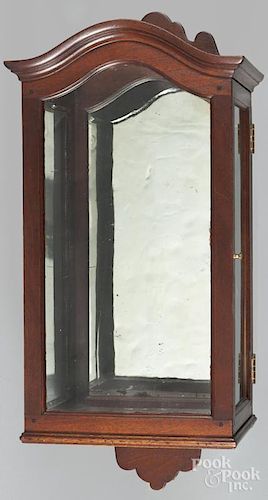 Frank Auspitz, York, Pennsylvania Chippendale style walnut hanging candle lantern cabinet