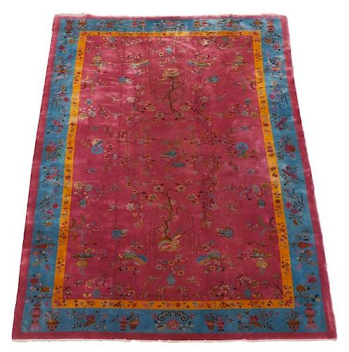 Hand Woven Art Deco Chinese Rug 9' x 12'