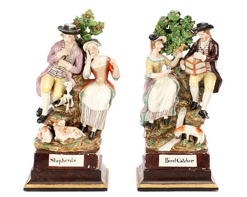 Group of 2 Staffordshire Pearlware Figural Groups