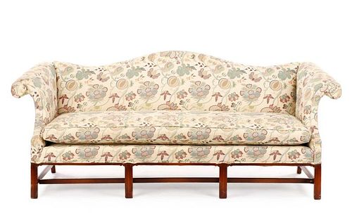 Chippendale Style Mahogany Framed Sofa
