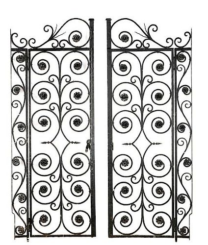 Pair of Large Wrought Iron Doors, 19th C.